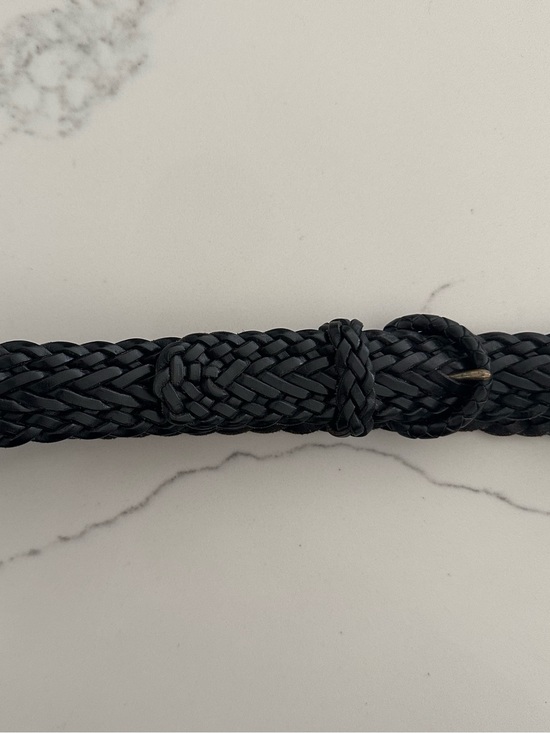 Vintage Cole Haan Braided Leather Belt with Round Covered Buckle Black 28 / S main image 8